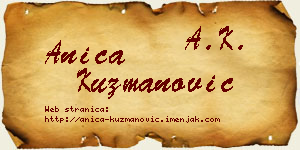Anica Kuzmanović vizit kartica